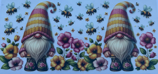 Cup wrap dtf gnomes bees floral