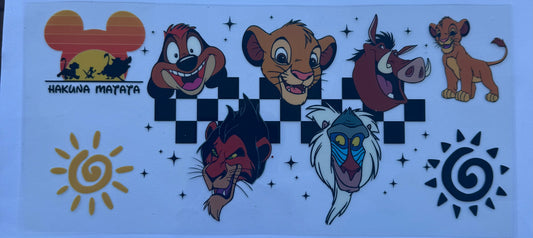Cup wrap dtf lion king