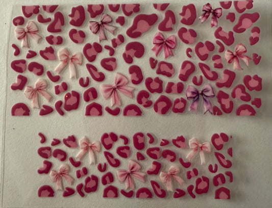 Uvdtf wraps Mini Stanley pink cheetah print with Bows