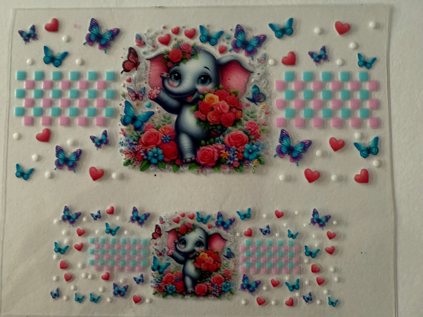 Uvdtf wraps Mini Stanley elephant  butterfly’s floral