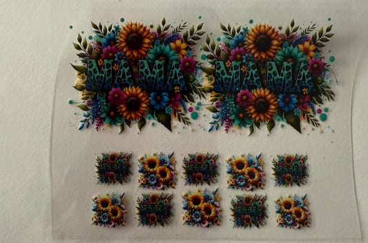 Uvdtf wraps Mini Stanley blue mama with floral sunflower