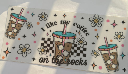 Cup wraps dtf ice coffee on the rocks