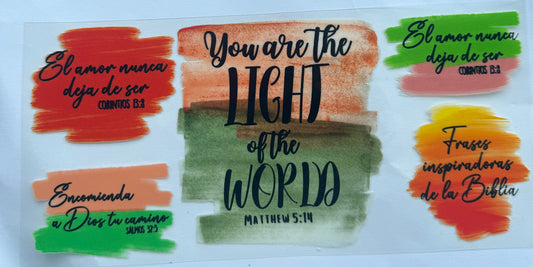 Cup wraps uvdtf faith you are the light of the world