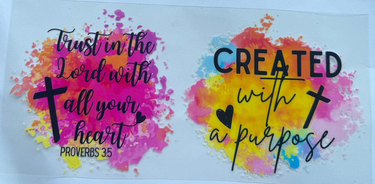Cup wraps uvdtf faith created with purpose