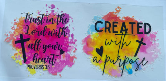 Cup wraps uvdtf faith created with purpose