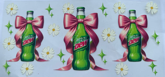 Cup wraps uvdtf Mountain Dew soda with bows