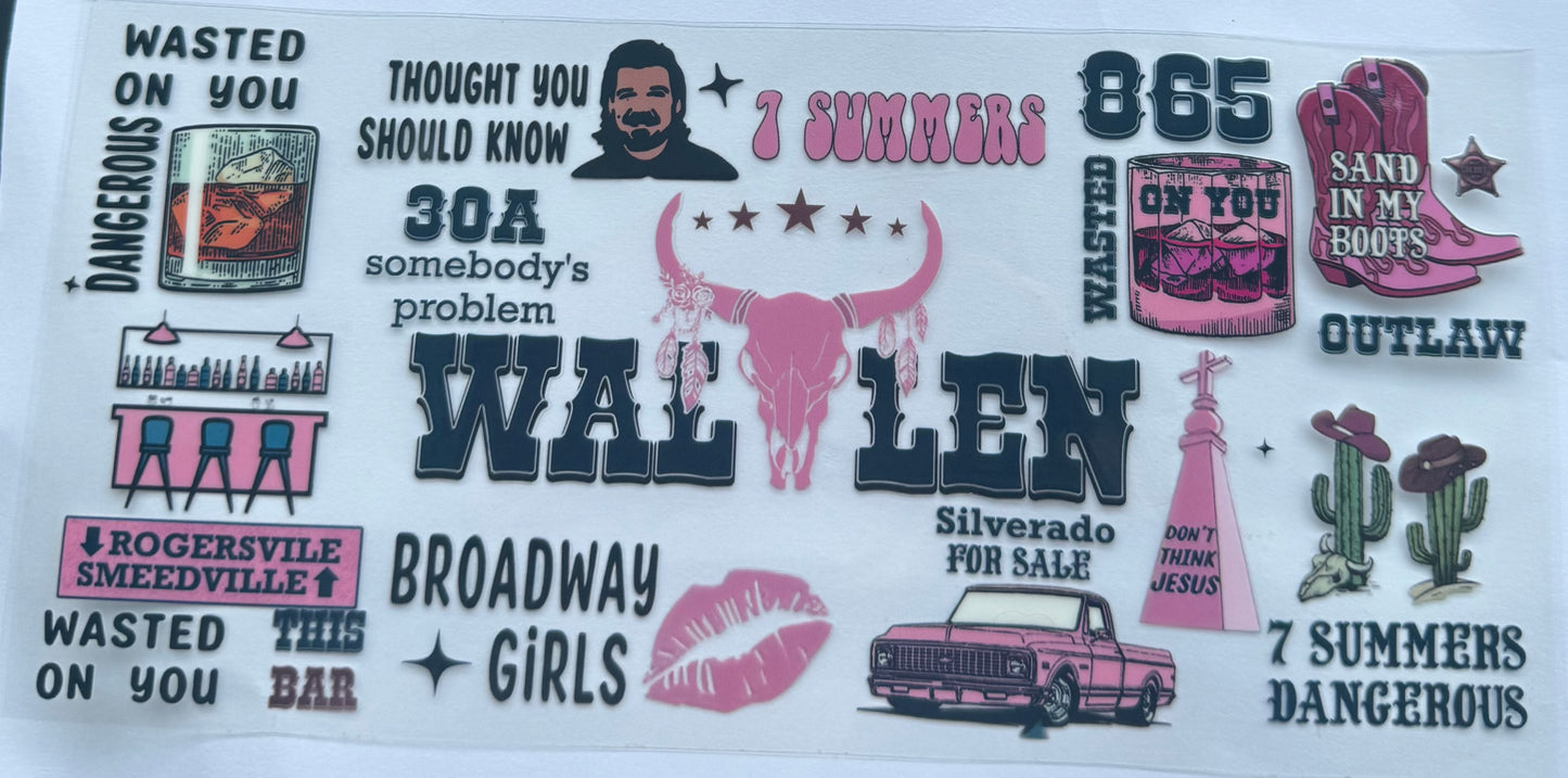 Cup wraps uvdtf Morgan wallen pink