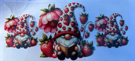 Cup wraps uvdtf strawberry gnomes floral