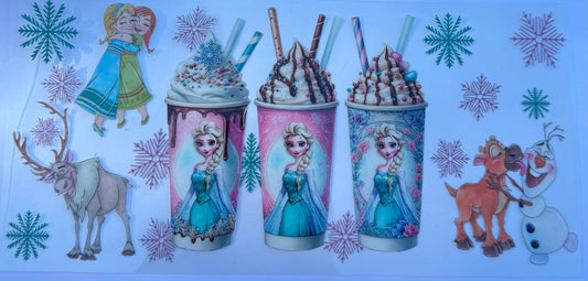 Cup wraps uvdtf frozen Elsa coffee drinks