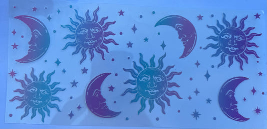 Cup wraps uvdtf moons and suns teal