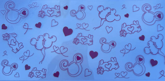 Cup wraps uvdtf pink Mickey Mouse