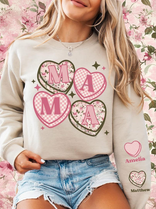 Custom Women’s MAMA valentines heart sweater