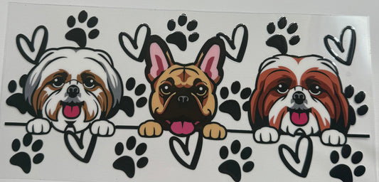 Cup wraps uvdtf dogs paw and hearts