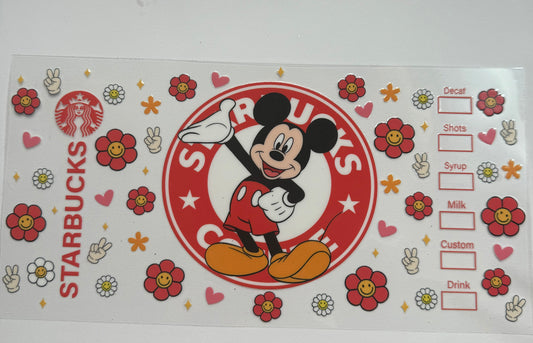 Cup wraps uvdtf Starbucks red Mickey