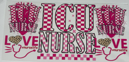 Cup wraps uvdtf icu nurse pink