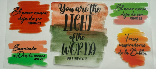 Cup wraps uvdtf faith you are the light in the world