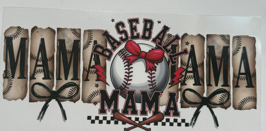 Cup wraps uvdtf baseball mama sports bows