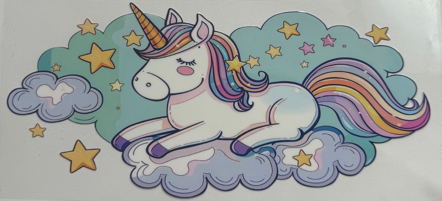 Cup wraps uvdtf large unicorn in clouds