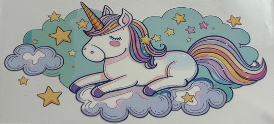 Cup wraps uvdtf large unicorn in clouds