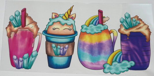 Cup wraps uvdtf unicorn  drinks
