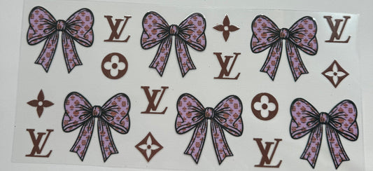 Cup wraps uvdtf lv bows purple