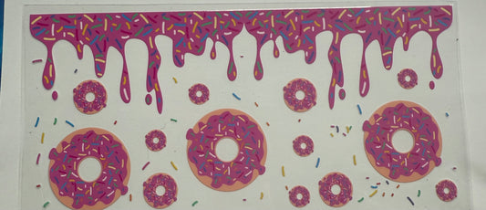 Cup wraps uvdtf pink donuts with drip around rim