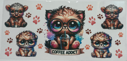 Cup wraps uvdtf dog and highland cow coffee addict