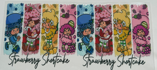 Cup wraps uvdtf rainbow color block strawberry shortcake