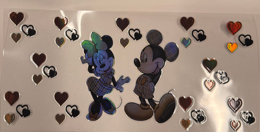 Cup wraps uvdtf holo Mickey and Minnie with hearts