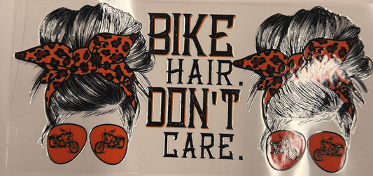 Cup wraps uvdtf Motorcycle bike hair don’t care girl with sunglasses