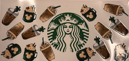 Cup wraps uvdtf Starbucks Mickey  coffee drinks