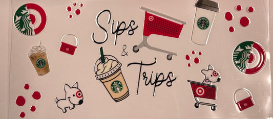 Cup wraps uvdtf Starbucks target sips and trips