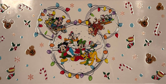 Cup wraps uvdtf Christmas Mickey with family