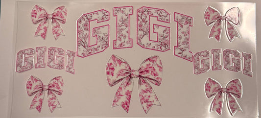 Cup wraps uvdtf Gigi with pink floral and bow