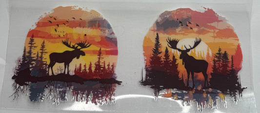 Cup wraps uvdtf sunset with moose