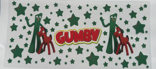 Cup wraps uvdtf Gumby with stars