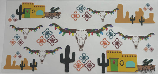 Cup wraps uvdtf steer head in western theme