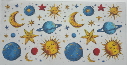 Cup wraps uvdtf moon stars sun