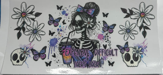 Cup wraps uvdtf skull expensive  difficult and talks back floral and butterfly’s