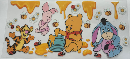 Cup wraps uvdtf Pooh and friends honey drip