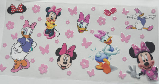 Cup wraps uvdtf Minnie and friends floral and butterflies
