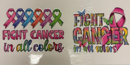 Cup wraps uvdtf fight cancer in all colors