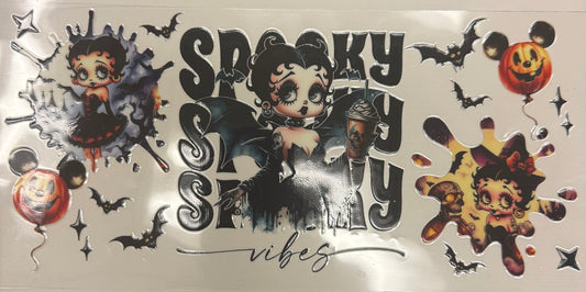 Cup wraps uvdtf Halloween spooky Betty boop with Starbucks drink