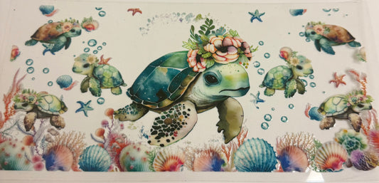 Cup wraps uvdtf turtles under the sea