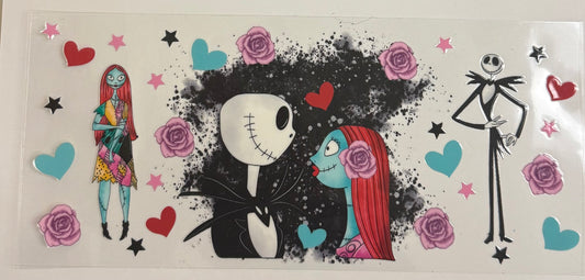 Cup wraps uvdtf nightmare before Christmas jack and sally