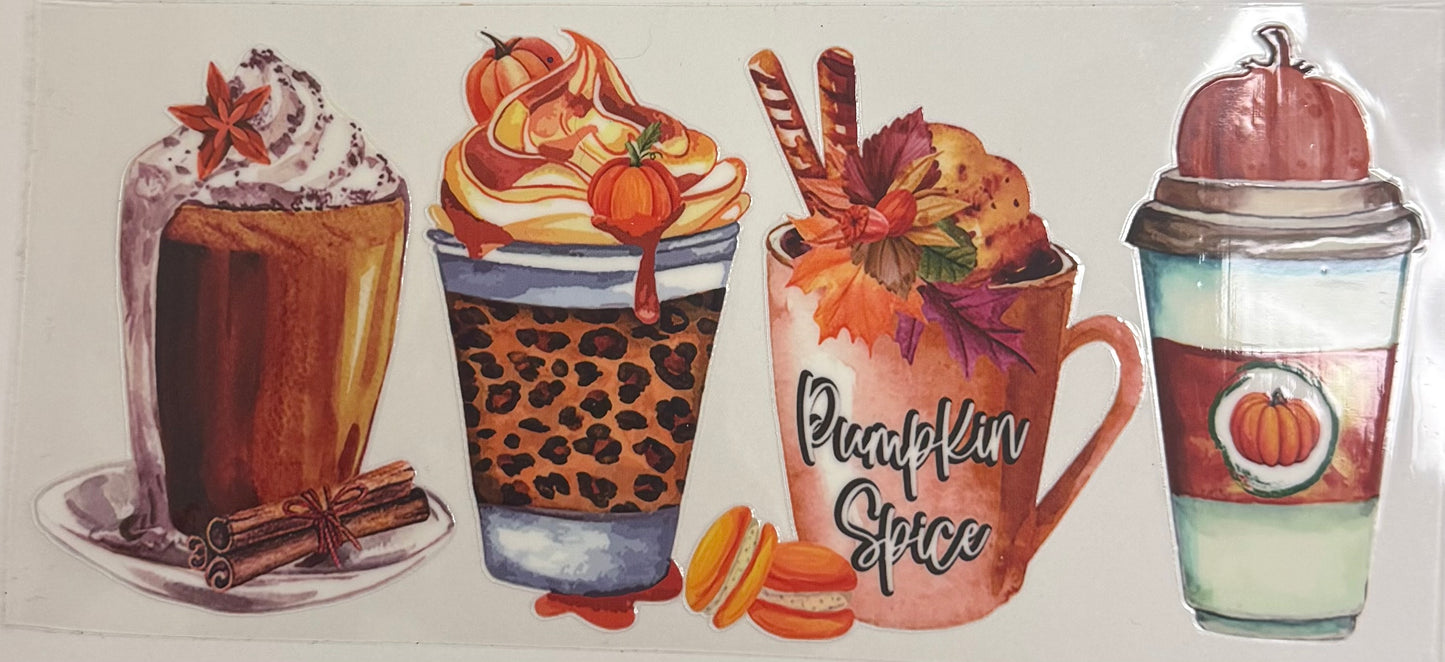 Cup wraps uvdtf pumpkin spice coffee