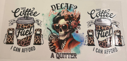 Cup wraps uvdtf skull coffee
