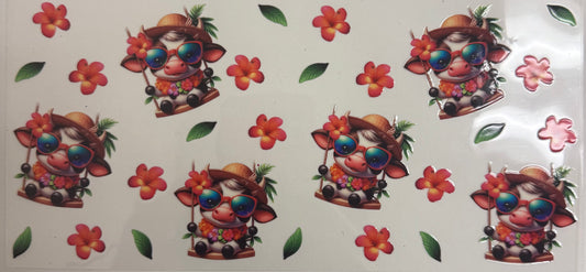 Cup wraps uvdtf Highland cows tropical