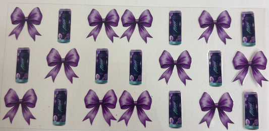 Cup wraps uvdtf Alani cosmic stardust with purple bows