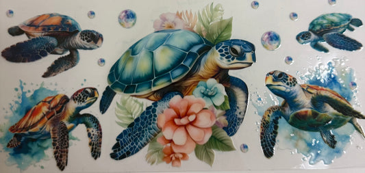 Cup wraps uvdtf under the sea turtles